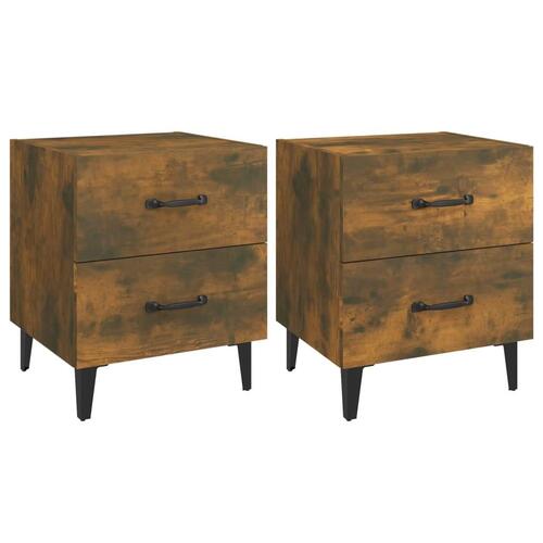 Sengeborde 2 stk. 40x35x47,5 cm røget egetræsfarve