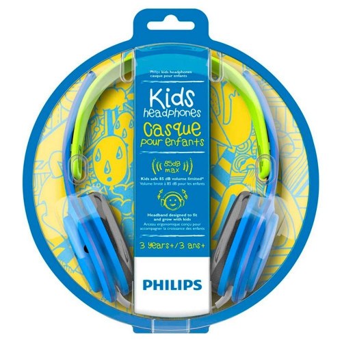 Philips SHK2000BL børnehovedtelefoner med kabel - blå/grøn, 3,5 mm