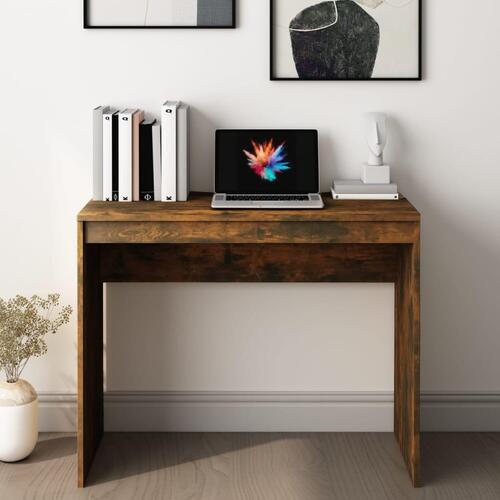 Skrivebord 90x40x72 cm konstrueret træ røget egetræsfarve