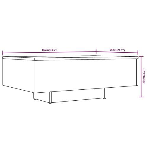 Sofabord 85x55x31 cm konstrueret træ grå sonoma-eg