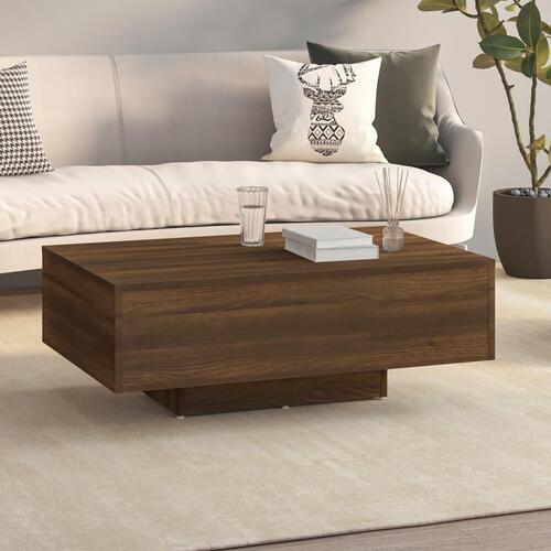 Sofabord 85x55x31 cm konstrueret træ brun egetræsfarve