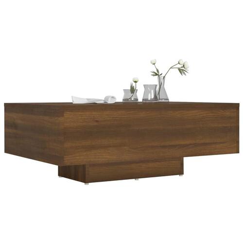 Sofabord 85x55x31 cm konstrueret træ brun egetræsfarve