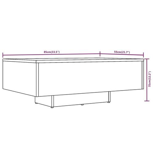 Sofabord 85x55x31 cm konstrueret træ brun egetræsfarve