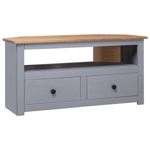 Tv-skænk 93 x 49 x 49 cm massivt fyrretræ Panama grå