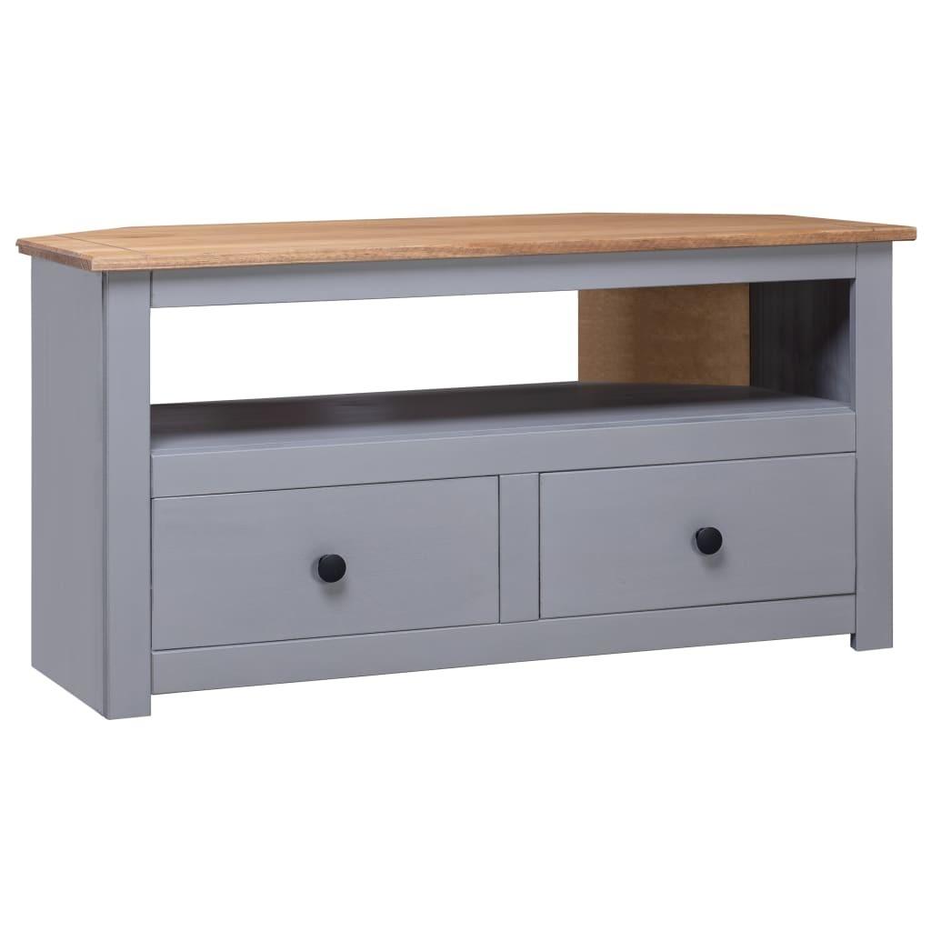 Tv-skænk 93 x 49 x 49 cm massivt fyrretræ Panama grå