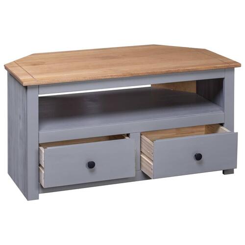 Tv-skænk 93 x 49 x 49 cm massivt fyrretræ Panama grå