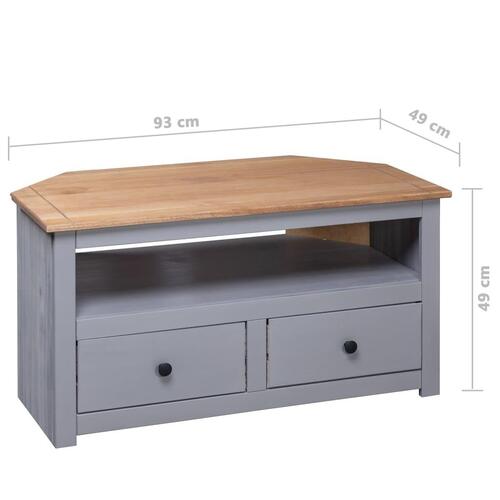 Tv-skænk 93 x 49 x 49 cm massivt fyrretræ Panama grå