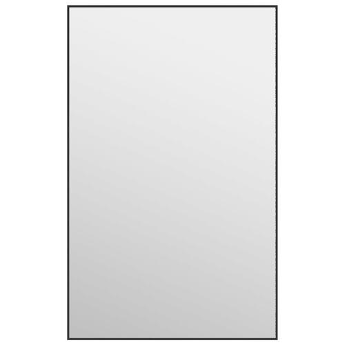 Dørspejl 50x80 cm glas og aluminium sort