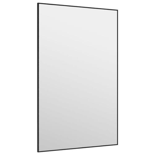 Dørspejl 50x80 cm glas og aluminium sort