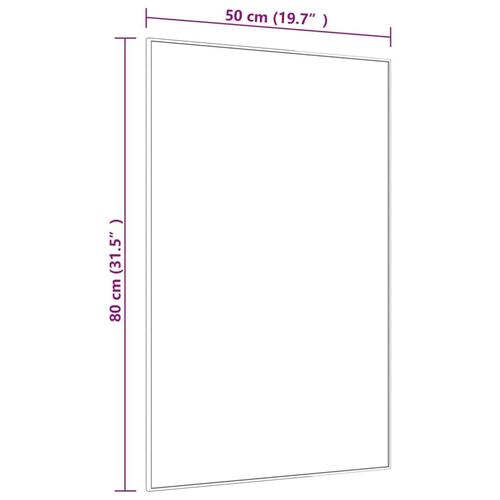 Dørspejl 50x80 cm glas og aluminium sort