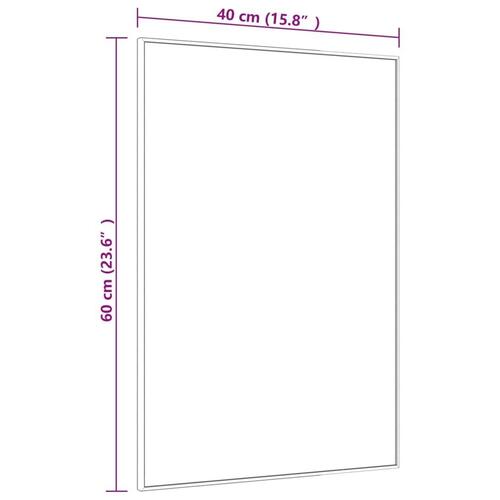 Dørspejl 40x60 cm glas og aluminium guldfarvet