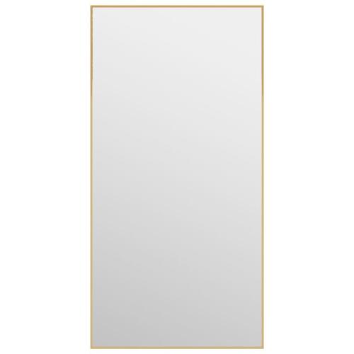 Dørspejl 40x80 cm glas og aluminium guldfarvet