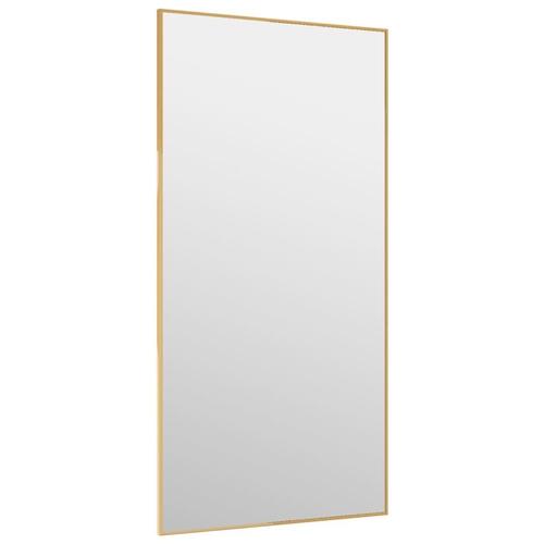 Dørspejl 40x80 cm glas og aluminium guldfarvet