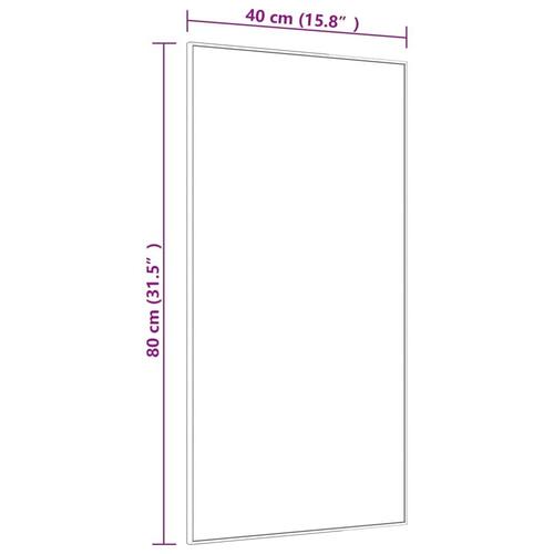 Dørspejl 40x80 cm glas og aluminium guldfarvet