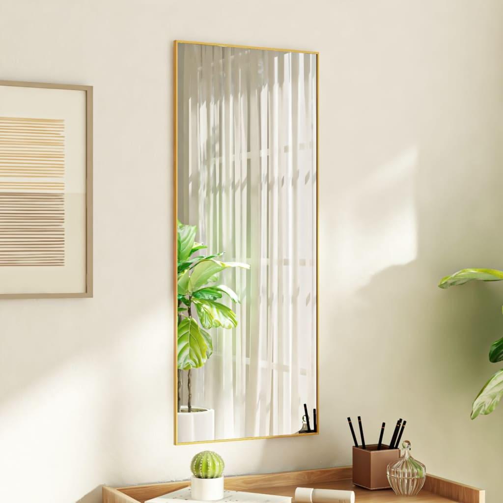 Dørspejl 40x100 cm glas og aluminium guldfarvet