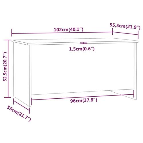 Sofabord 102x55,5x52,5 cm konstrueret træ betongrå