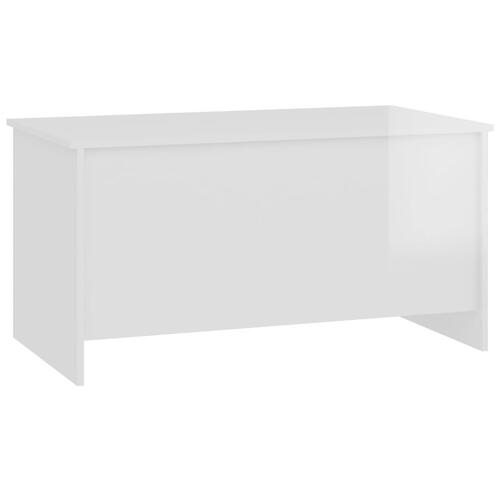 Sofabord 102x50x52,5 cm konstrueret træ hvid højglans