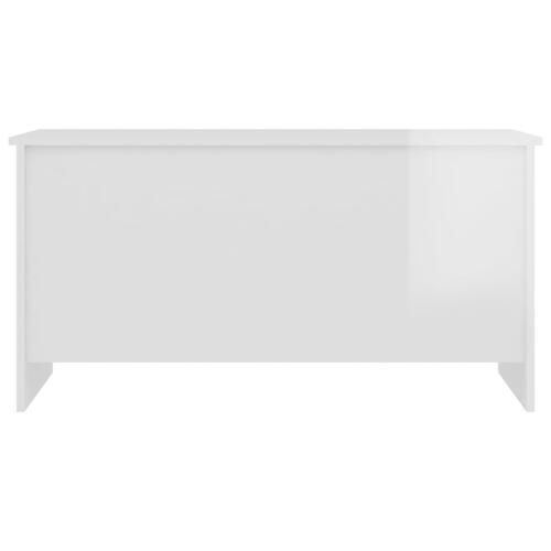 Sofabord 102x50x52,5 cm konstrueret træ hvid højglans
