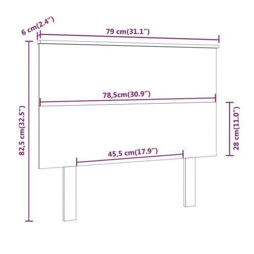Sengegærde 79x6x82,5 cm massivt fyrretræ