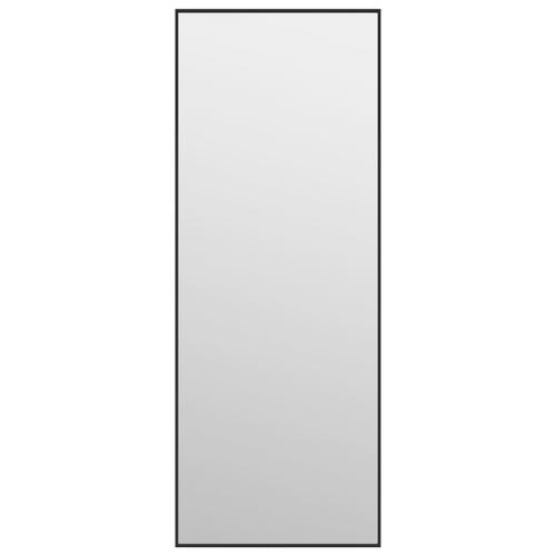 Dørspejl 30x80 cm glas og aluminium sort