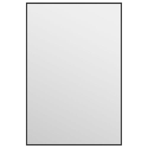 Dørspejl 40x60 cm glas og aluminium sort