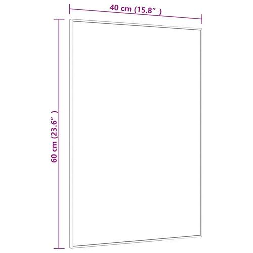 Dørspejl 40x60 cm glas og aluminium sort