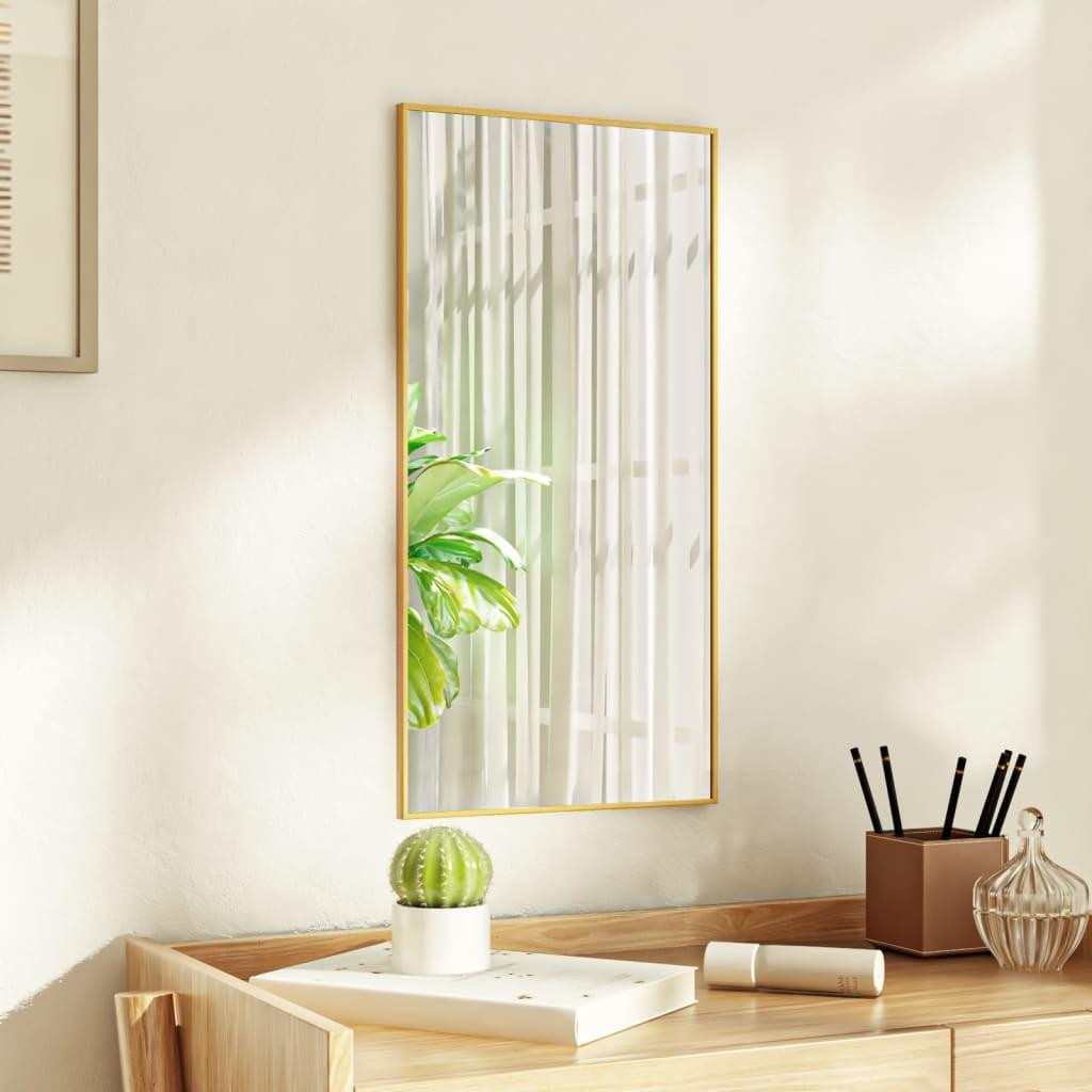 Dørspejl 30x60 cm glas og aluminium guldfarvet