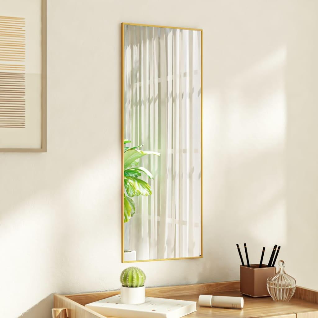 Dørspejl 30x80 cm glas og aluminium guldfarvet