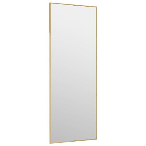 Dørspejl 30x80 cm glas og aluminium guldfarvet