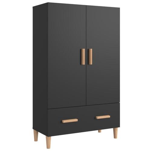 Skab 70x31x115 cm konstrueret træ sort