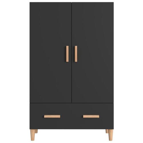 Skab 70x31x115 cm konstrueret træ sort