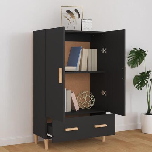 Skab 70x31x115 cm konstrueret træ sort
