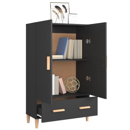 Skab 70x31x115 cm konstrueret træ sort