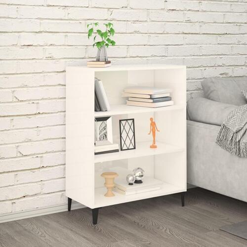 Skænk 69,5x32,5x90 cm konstrueret træ hvid højglans