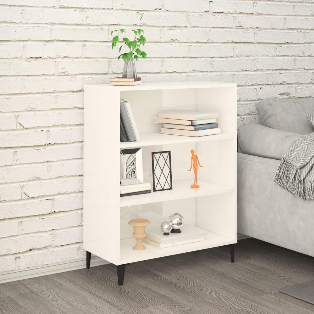 Skænk 69,5x32,5x90 cm konstrueret træ hvid højglans