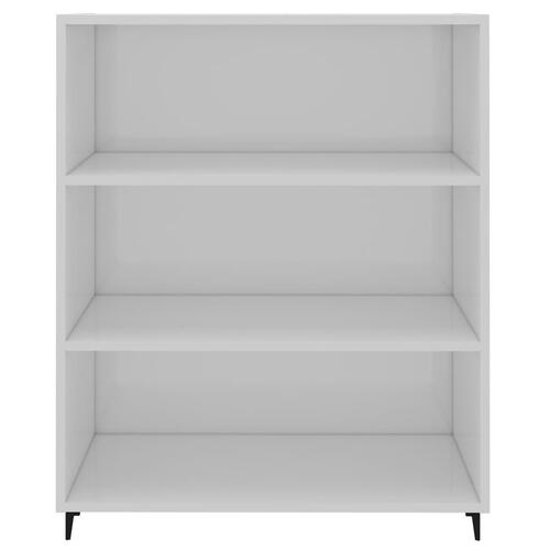 Skænk 69,5x32,5x90 cm konstrueret træ hvid højglans