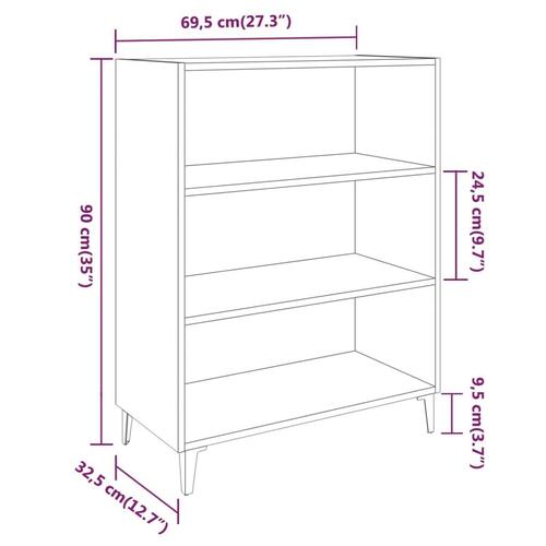 Skænk 69,5x32,5x90 cm konstrueret træ hvid højglans