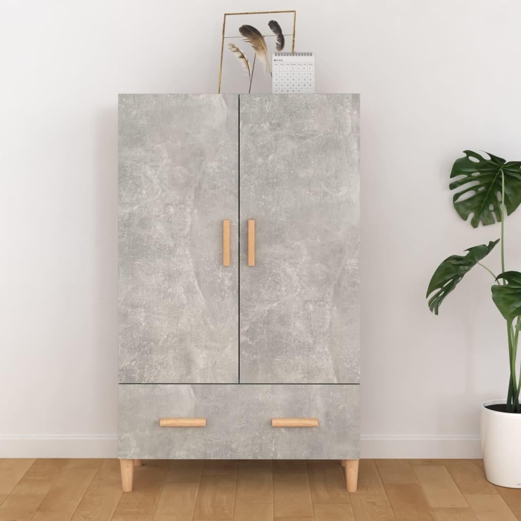 Skab 70x31x115 cm konstrueret træ betongrå