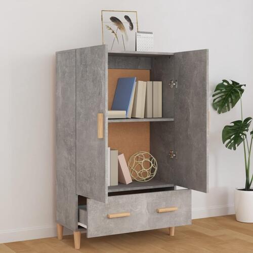 Skab 70x31x115 cm konstrueret træ betongrå