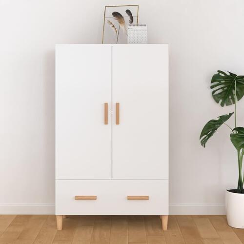 Skab 70x31x115 cm konstrueret træ hvid højglans