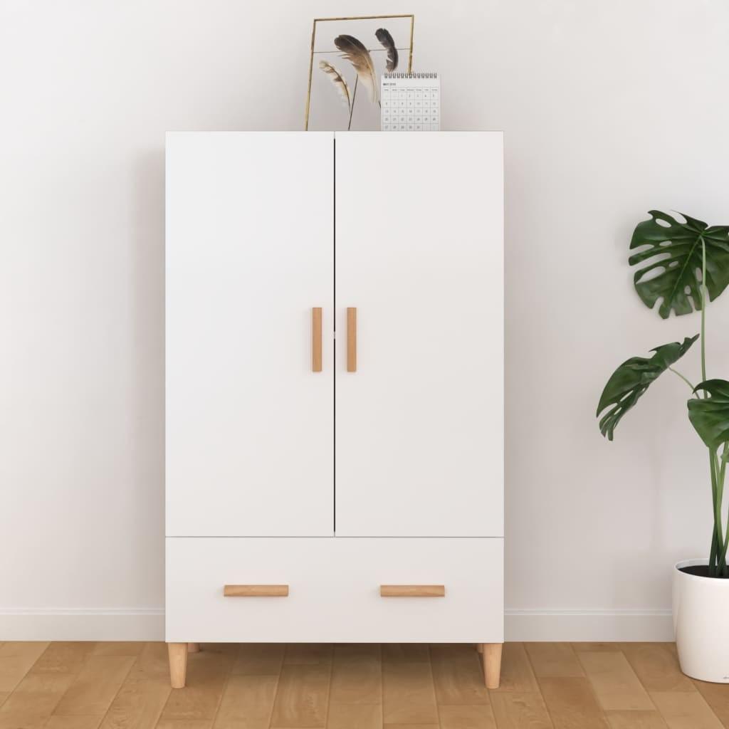 Skab 70x31x115 cm konstrueret træ hvid højglans