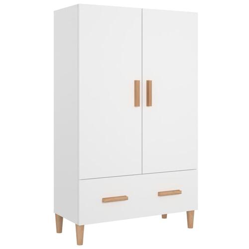 Skab 70x31x115 cm konstrueret træ hvid højglans