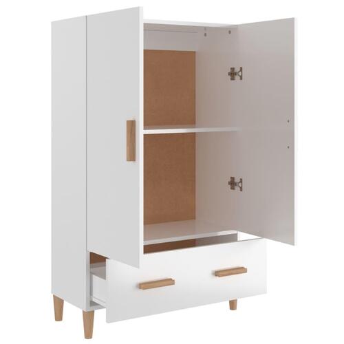Skab 70x31x115 cm konstrueret træ hvid højglans