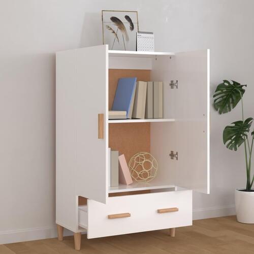 Skab 70x31x115 cm konstrueret træ hvid højglans