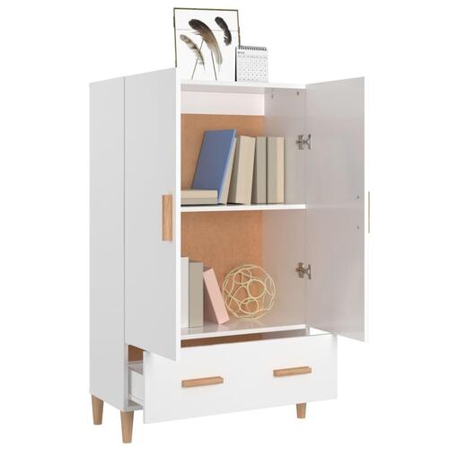 Skab 70x31x115 cm konstrueret træ hvid højglans