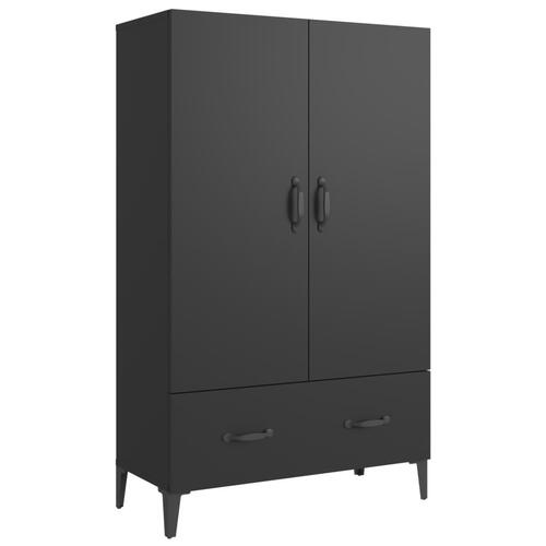 Skab 70x31x115 cm konstrueret træ sort
