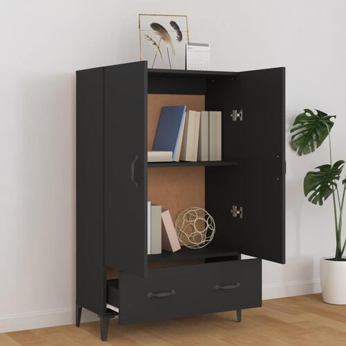 Skab 70x31x115 cm konstrueret træ sort