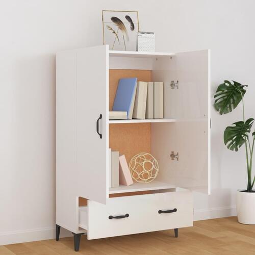 Skab 70x31x115 cm konstrueret træ hvid højglans