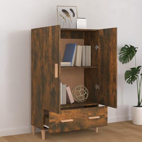 Skab 70x31x115 cm konstrueret træ røget egetræsfarve
