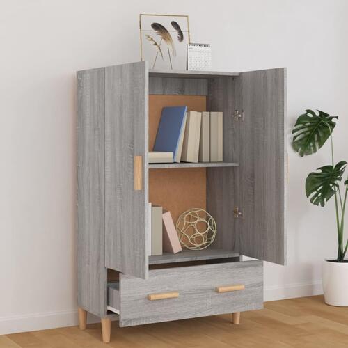 Skænk 70x31x115 cm konstrueret træ grå sonoma-eg
